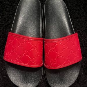 Red Gucci slides / sandals